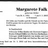 Mueller Margarete (Udo Falk) 1923-2002 Todesanzeige